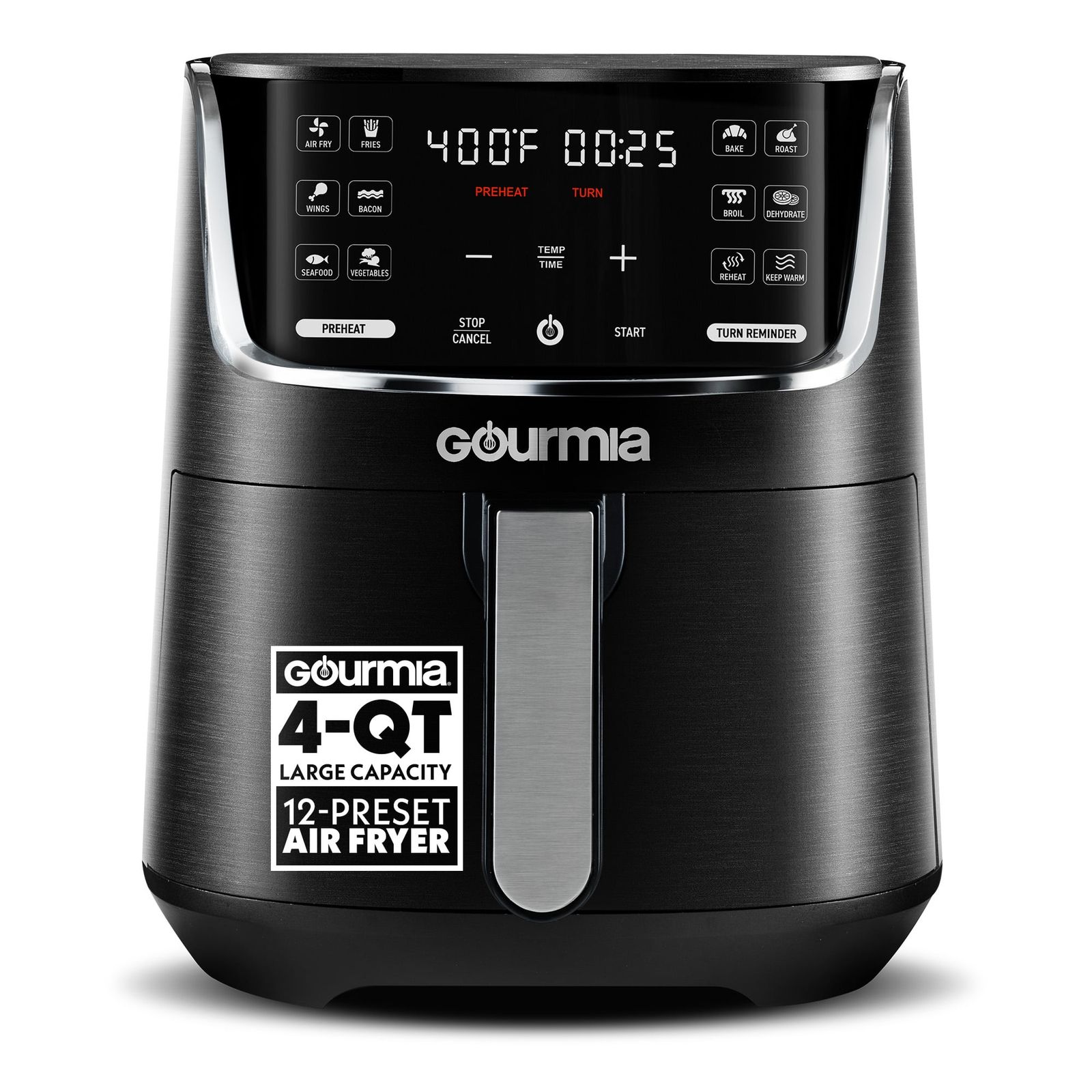 Gourmia 4-Quart Digital Air Fryer with 12 One-Touch Presets