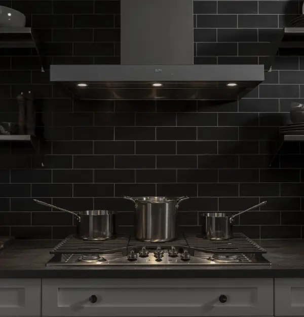 GE 30” Designer Wall Mount Hood w/ Dimmable LED Lighting